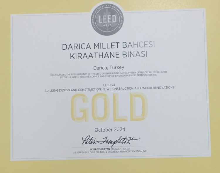 Kocaeli Büyükşehir, LEED Gold Sertifikasına layık görüldü