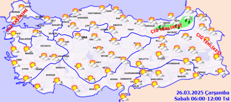 Kuzeybatıda toz taşınımına dikkat!