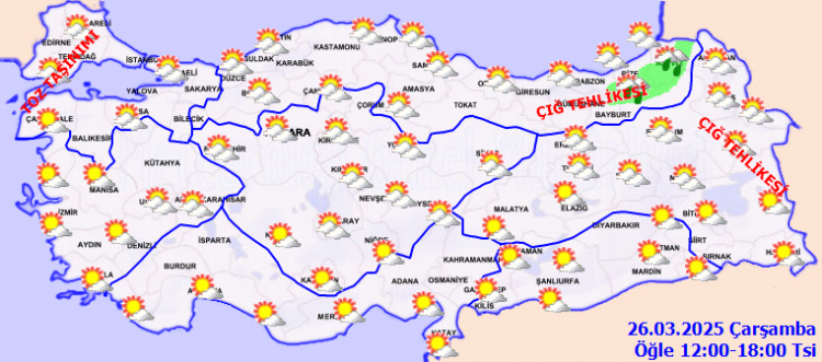 Kuzeybatıda toz taşınımına dikkat!