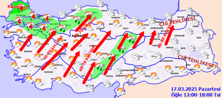 Meteoroloji'den 'kuvvetli' uyarı! Sağanak ve gök gürültülü sağanak yağış bekleniyor