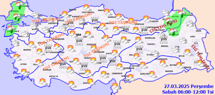 Meteoroloji'den uyarı! İç ve batı kesimlerde toz taşınımına dikkat!