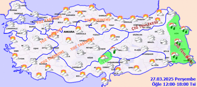 Meteoroloji'den uyarı! İç ve batı kesimlerde toz taşınımına dikkat!