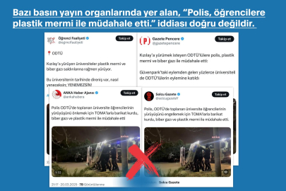 ODTÜ'lülere polis müdahalesi iddiasına İletişim'den açıklama