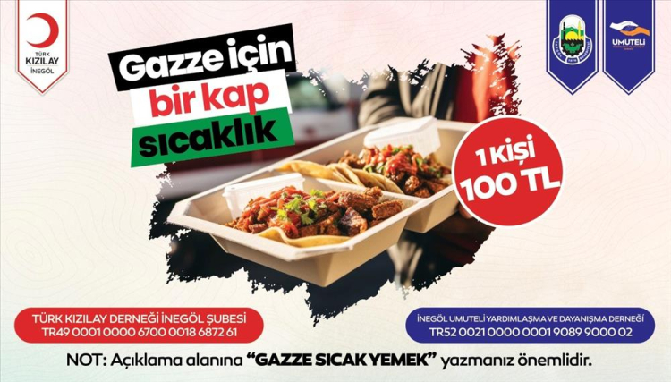 Bursa İnegöl'de Gazze için sıcak yemek kampanyası