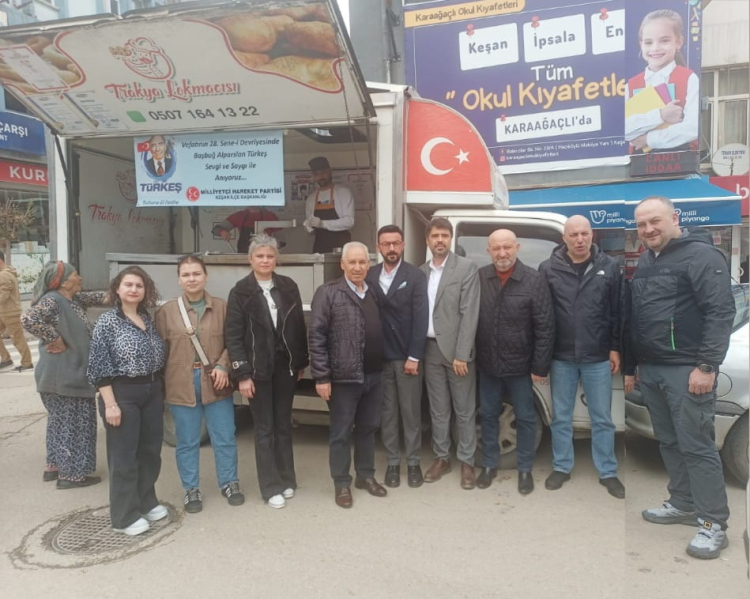 Edirne Keşan'da MHP'den Türkeş'e hayır lokması