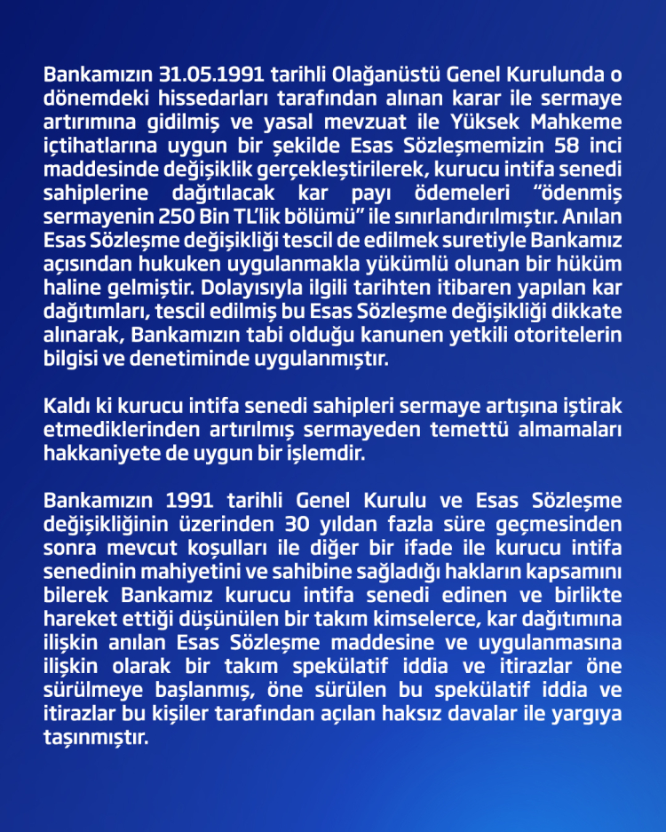 İşbankası'ndan kayyum açıklaması