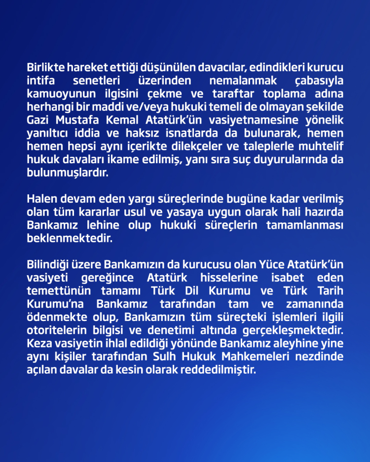 İşbankası'ndan kayyum açıklaması