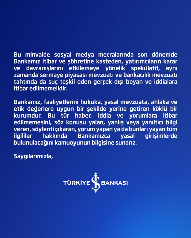 İşbankası'ndan kayyum açıklaması