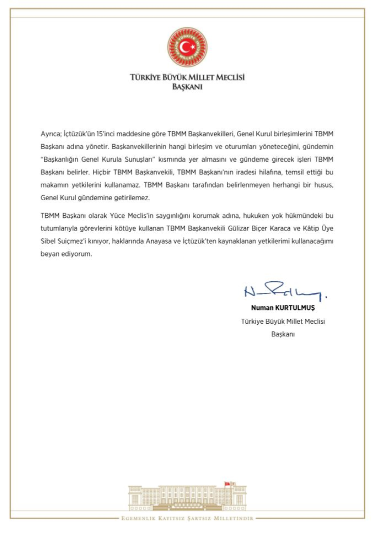 Kurtulmuş: Karaca'nın yetki aşımı teamüllere aykırı