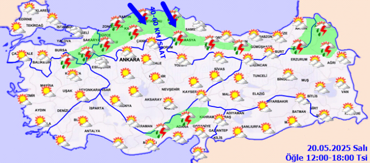 Batı Karadeniz ve iç kesimlerde sağanak yağış bekleniyor