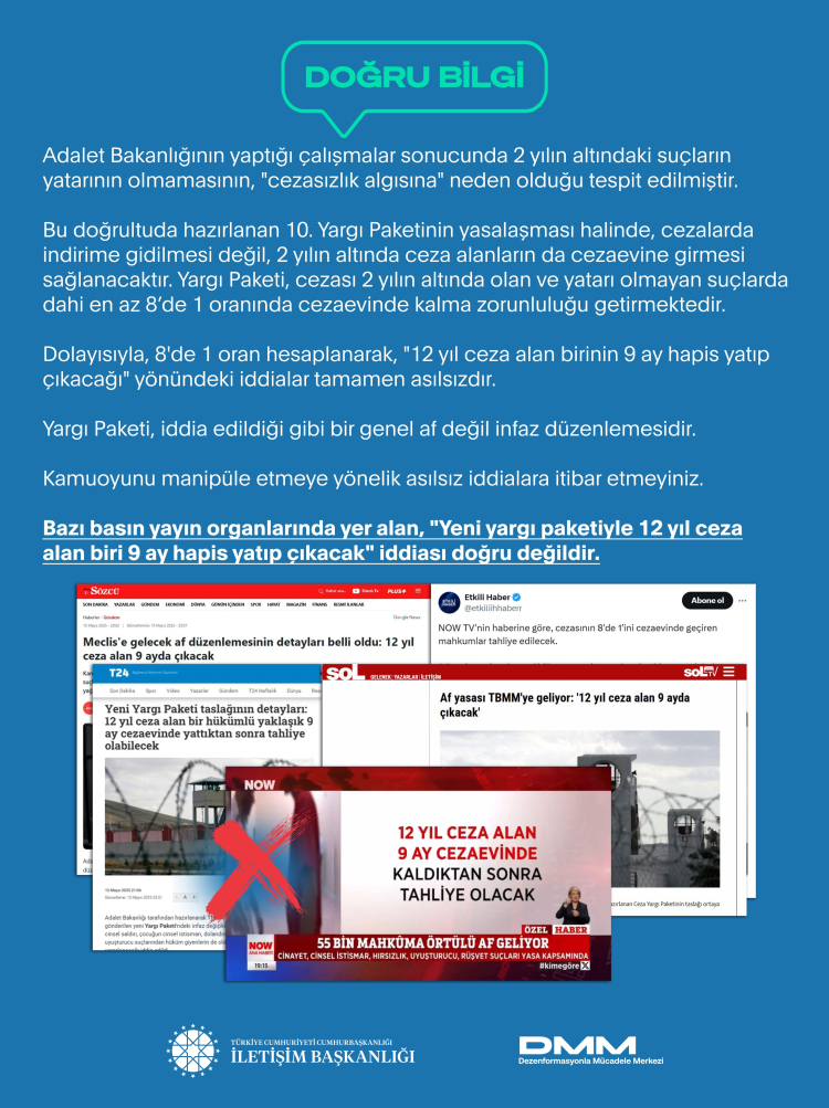 DMM: '12 yıl ceza alıp 9 ay yatacak' iddiası asılsız