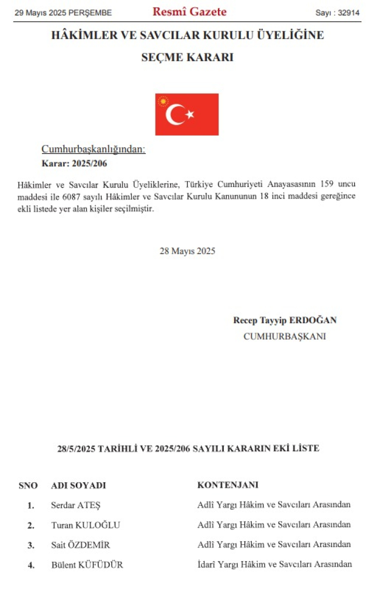 HSK’ya yeni üyeler atandı... Bakan Tunç’tan 'hayırlı olsun' mesajı