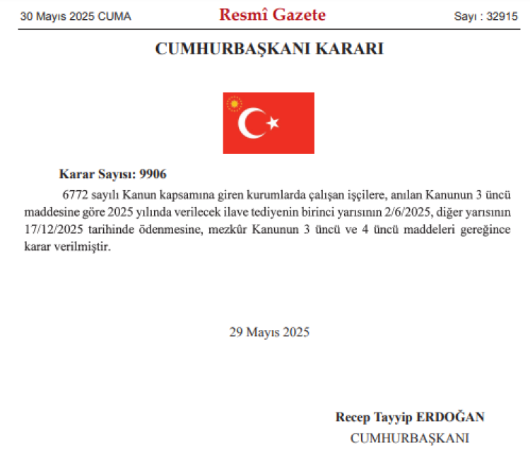 Kamu işçilerine ilave tediye ödeme tarihleri belli oldu