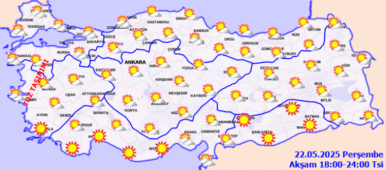Kuzey parçalı bulutlu, Güney açık!