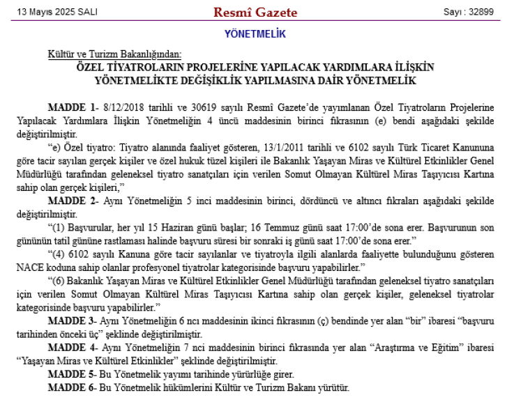 Özel tiyatrolara destek güncellendi... Başvuru süreci ve kategoriler değişti!