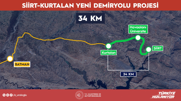 Siirt’e 34 kilometrelik yeni demiryolu... Bölgesel kalkınmaya demiryolu hamlesi