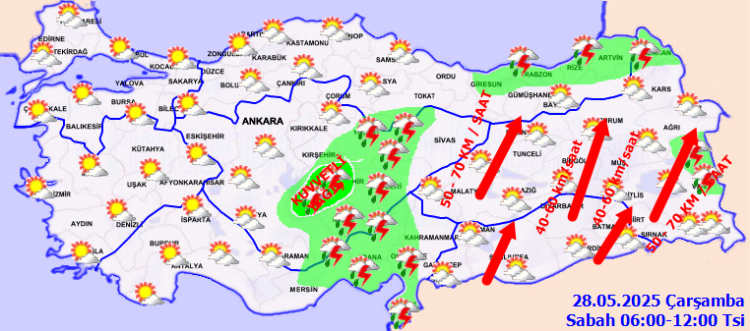 Türkiye’de kuvvetli yağış ve fırtına alarmı!