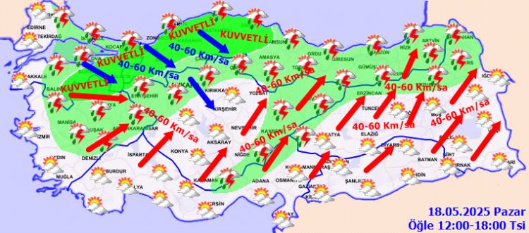 Türkiye’de kuvvetli yağış ve rüzgar alarmı!