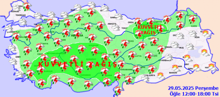 Yurtta bugün yerel sağanak ve kuvvetli yağış var