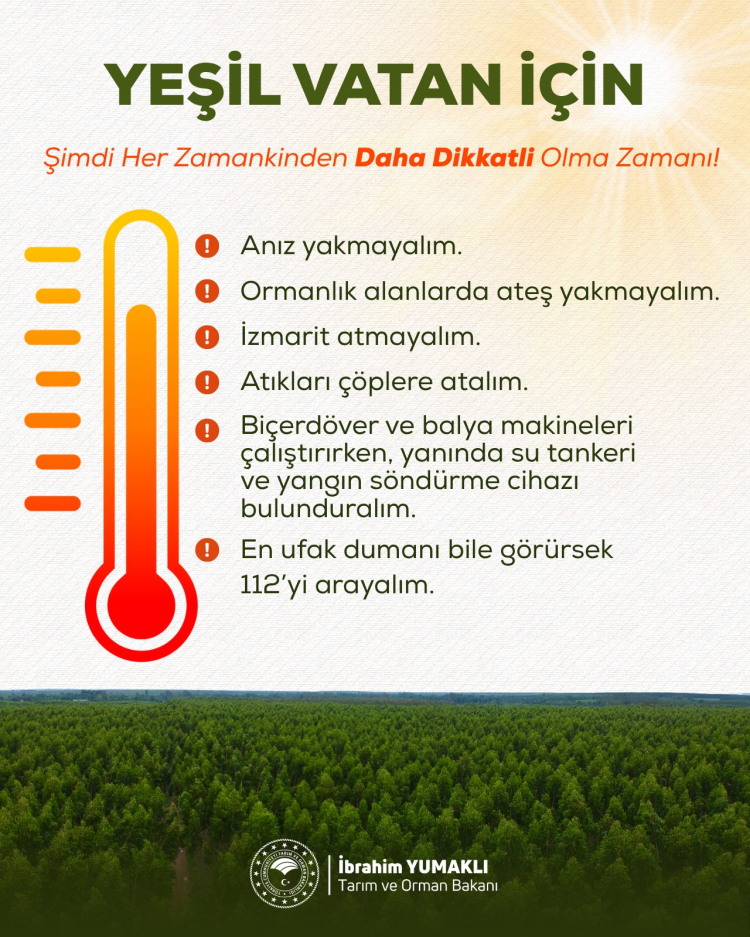 Bakan Yumaklı'dan 'yeşil vatan' uyarısı!