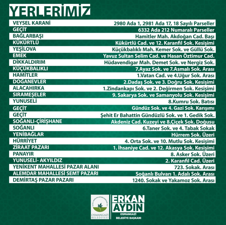 Bursa Osmangazi’de kurban kesim yerleri belirlendi