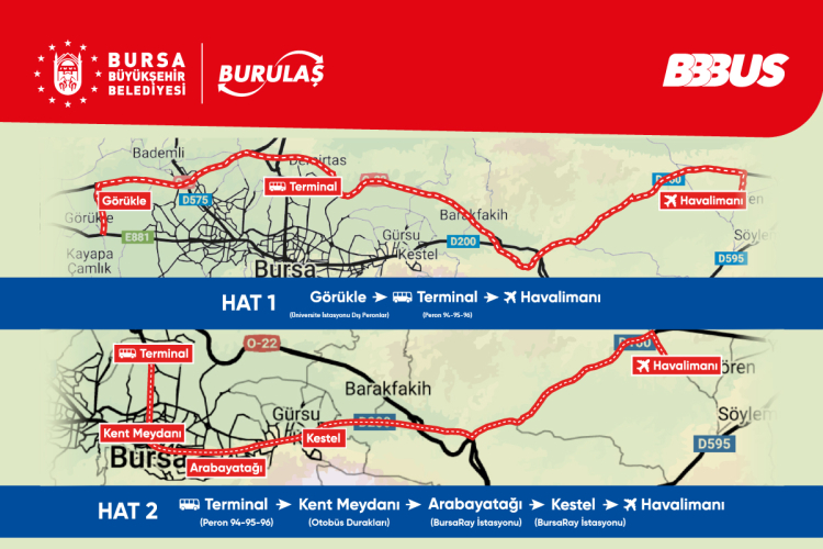 Bursa Yenişehir Havalimanı'na yeni ulaşım seferleri başladı