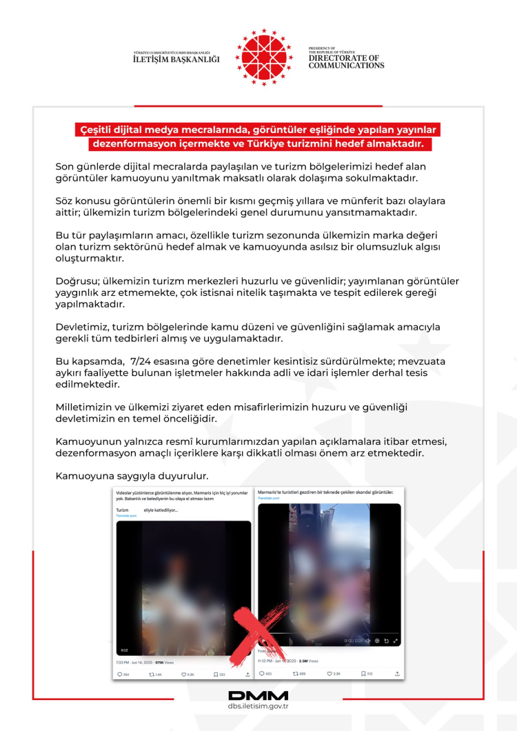 DMM: Turizm bölgelerimizi hedef alan görüntüler asılsız