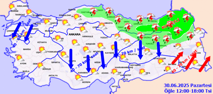 Doğu Anadolu ve Karadeniz'de kuvvetli yağış!