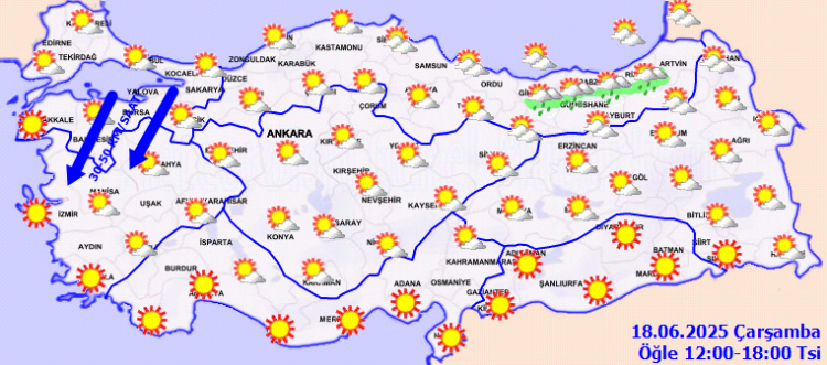 Doğu Karadeniz yağışlı, Marmara'nın batısında rüzgar alarmı