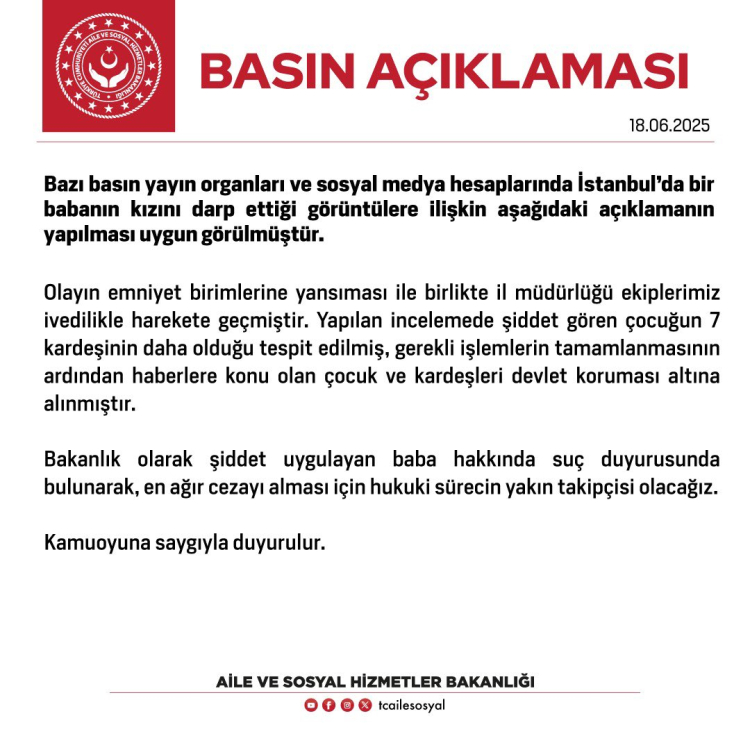 İstanbul’da babadan çocuğuna şiddet! 8 kardeş devlet korumasında