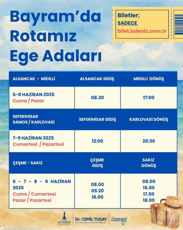 İZDENİZ’in yaz seferleri 7 Haziran'da başlıyor