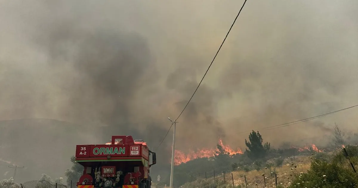 İzmir Karaburun’da yangın alarmı! Alevlerle mücadele sürüyor