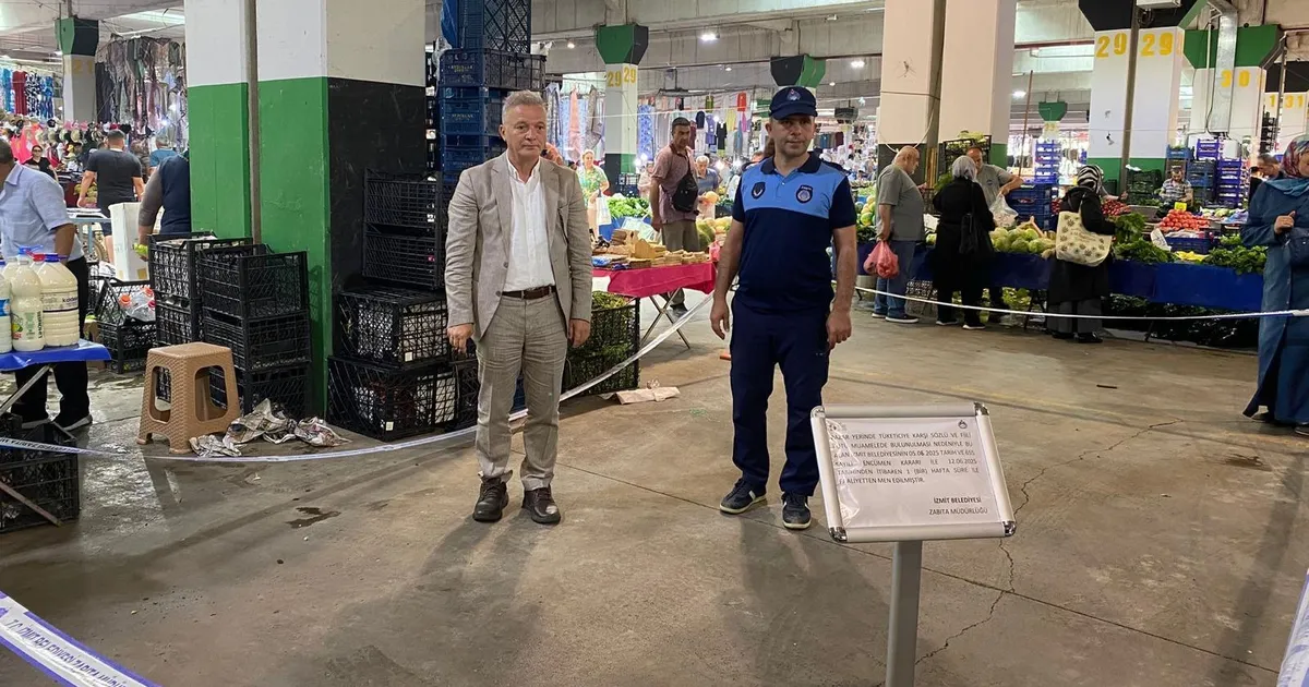 İzmit'te kötü muameleli pazarcıya 'tezgâh men' cezası!