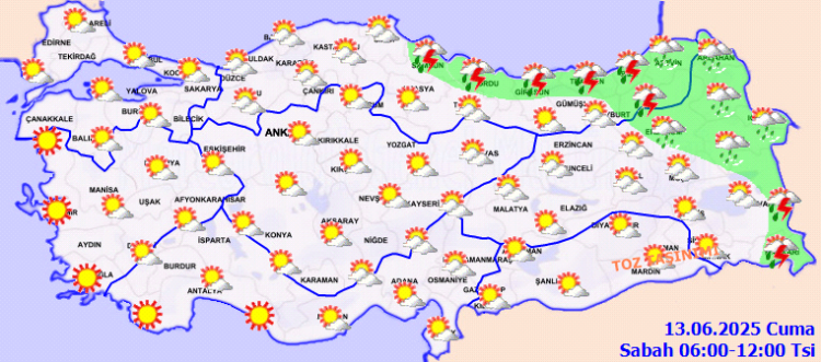 Meteoroloji uyardı! Sağanak yağış ve toz taşınımına dikkat!