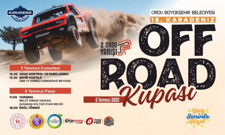 Off-road Karadeniz Kupası yarışları Ordu'da