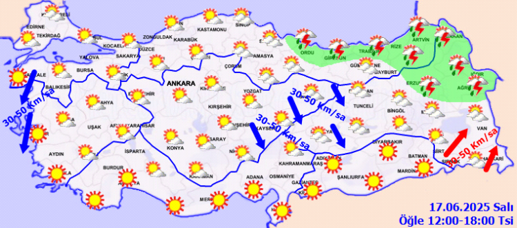 Sıcaklık mevsim normallerinde, rüzgar yer yer kuvvetli!