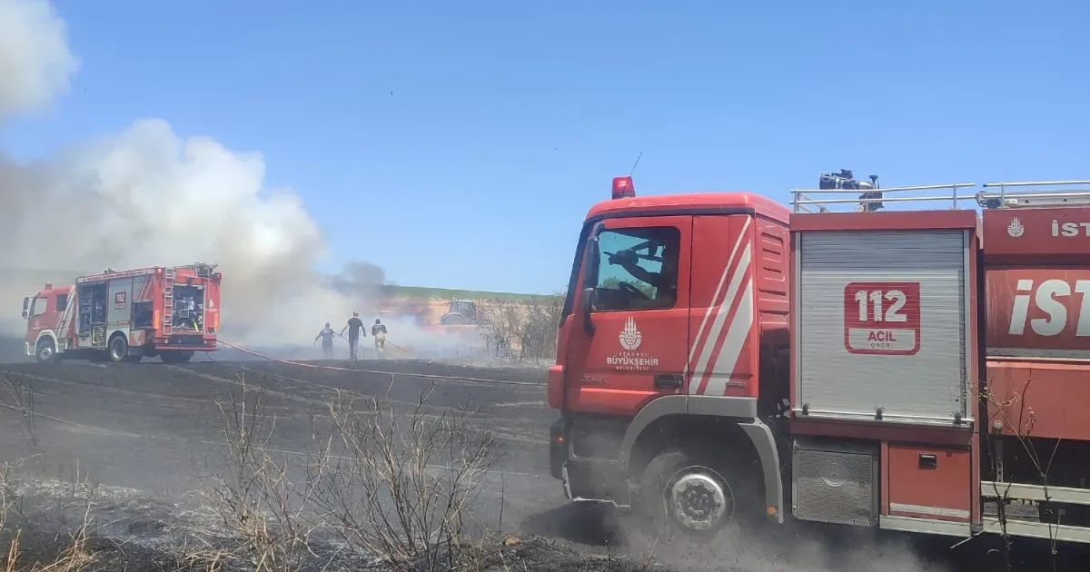 Silivri’de otluk alanda çıkan yangın kontrol altına alındı
