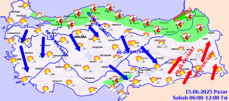 Türkiye'de kuvvetli yağış ve rüzgâr alarmı!
