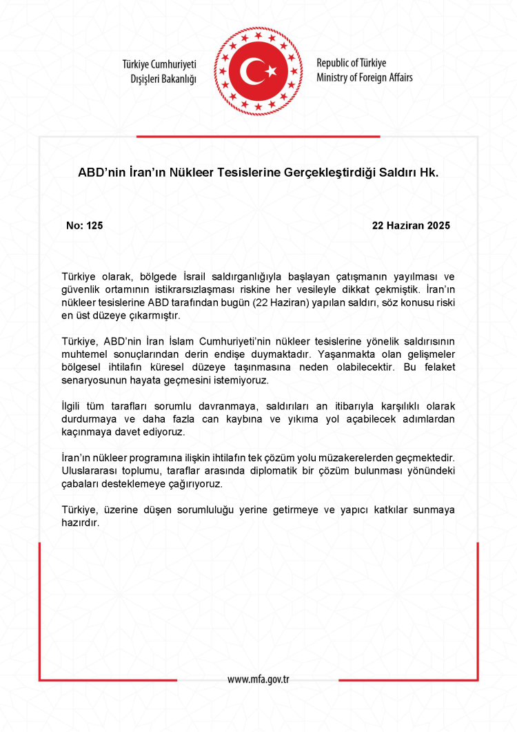 Türkiye'den ABD’nin İran’a saldırısına sert tepki! Bölgesel çatışma küresel boyuta taşınabilir