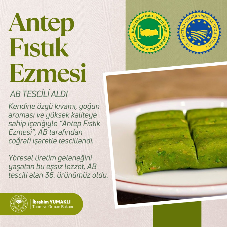 Türkiye'nin 36. gururu! Antep Fıstık Ezmesi’ne AB’den coğrafi tescil