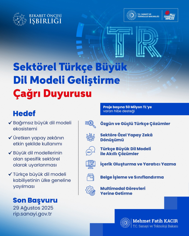 Türkiye’yi yapay zekâda öncü yapacak adım... 50 milyon TL hibe desteği