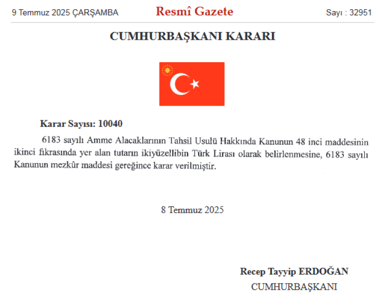 Amme Alacakları'nda teminatsız taksitlendirme sınırı 250 bin TL'ye çıktı