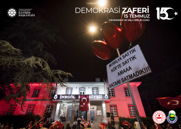 Bursa İnegöl 9. yılda da demokrasi için yine meydanlardaydı