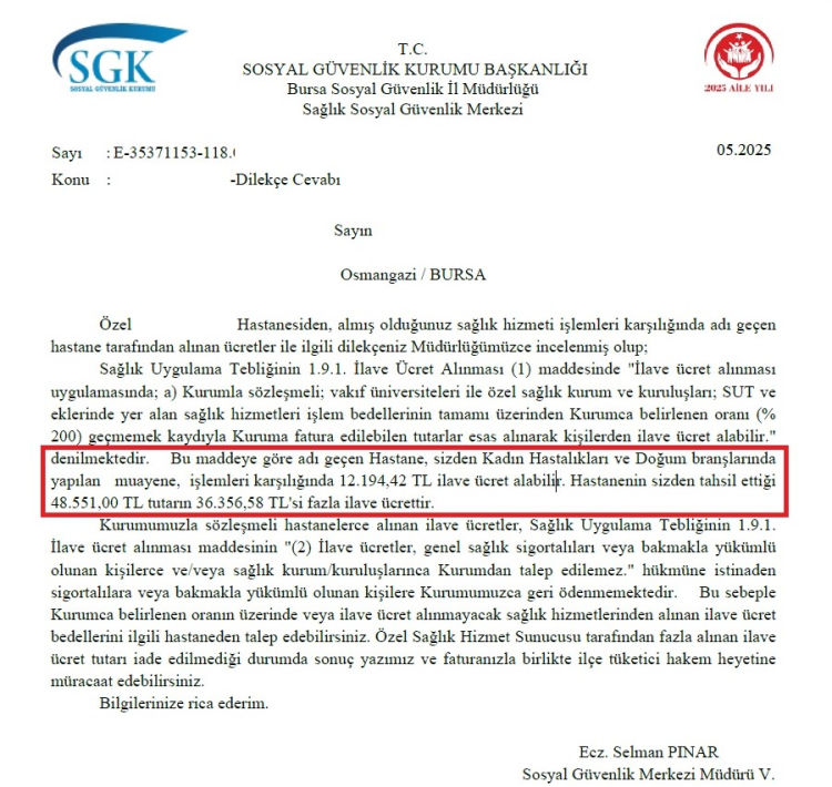 Bursa’da Harita Teknikeri'nden özel hastanelere karşı mücadele: 110 bin TL iade aldı