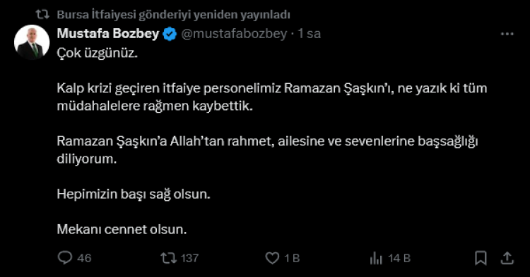 Bursa’da yangınla mücadelede acı kayıp! İtfaiye personeli şehit düştü!