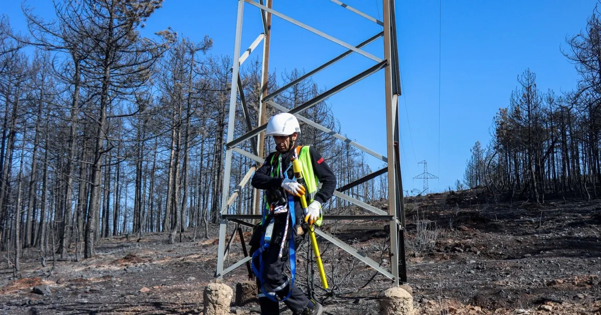 Bursa'daki yangın bölgesinde enerji hatları onarılıyor