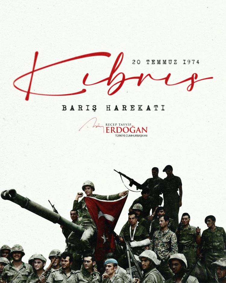 Cumhurbaşkanı Erdoğan’dan, Kıbrıs Barış Harekâtı‘nın 51. yıl dönümü mesajı