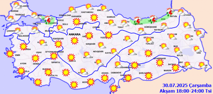 Doğu ve kuzeyde yağış, sıcaklıklar yine yüksek!