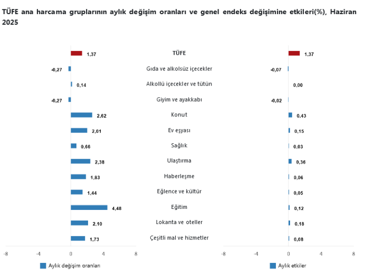 Enflasyon rakamları açıklandı... TÜFE Haziran'da yükseldi, gıdada aylık düşüş!