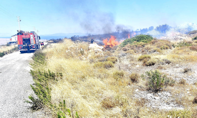 İzmir İtfaiyesi, Çeşme'nin dört bir yanında görevde